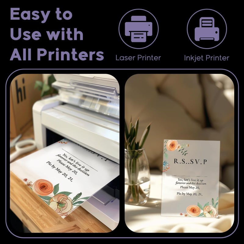 SUNFLY Vellum Paper 8.5 x 11 Translucent Printable, 100 Sheet（100gsm/68lb Vellum Tracing Paper, Translucent Vellum Paper for Invitation, Greeting Cards, Tracing Paper Pad for Drawing, Sketching, Writing - Image 3